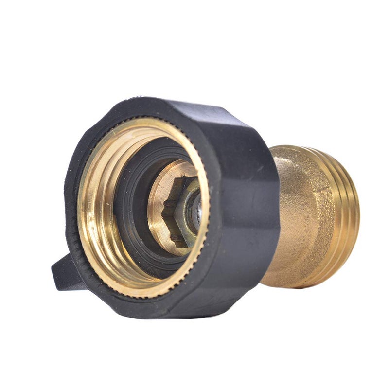 Sanpaint 3/4" Brass Garden Hose Shut Off Valve,1-Way Restricted-Flow Water Shut-Off, Fits 3/4 Inch Hose Connector - Image 4